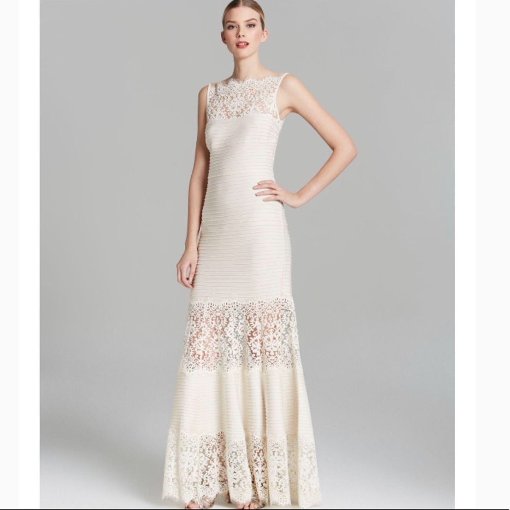 Tadashi Shoji white lace dress